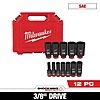 12-Piece Milwaukee SHOCKWAVE 3/8&amp;quot; Drive Deep Well 6 Point Impact Socket Set $39.97 + Free Shipping