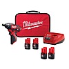 Milwaukee M12 12V Lithium-Ion Cordless 1/4&amp;quot; Hex Screwdriver Kit with (4) 1. 5Ah Batteries, Charger and Tool Bag $109 + Free Shipping