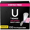 100-Ct U by Kotex Balance Daily Regular Length Liners (Light Absorbency, Unscented) $3.07 w/ S&amp;amp;S + Free Shipping w/ Prime or on $35+