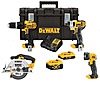 DEWALT 20V MAX Lithium-Ion Cordless 4 Tool Combo Kit, TOUGHSYSTEM Case, 2Ah Battery, 4Ah Battery, and Charger $219 + Free Shipping