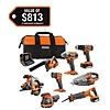 RIDGID 18V Cordless 8-Tool Combo Kit w/ 2.0 Ah Battery, 4.0 Ah Battery, Charger &amp;amp; Tool Bag $299 + Free Shipping