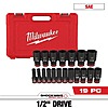19-Piece Milwaukee SHOCKWAVE 1/2&amp;quot; Drive SAE 6 Point Impact Socket Set $79 + Free Shipping