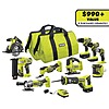 10-Tool RYOBI ONE+ 18V Combo Kit with (1) 1.5 Ah Battery and (2) 4.0 Ah Batteries and Charger $389 + Free Shipping