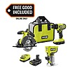 RYOBI ONE+ 18V Cordless 2-Tool Combo Kit with (2) 1.5 Ah Batteries, Charger, and FREE ONE+ Cordless Compact Router $149 + Free Shipping