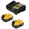 2-Pack DEWALT 20V MAX Lithium-Ion 5.0Ah Batteries &amp;amp; Charger + 2 Free Tools $299 + Free Shipping