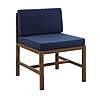 Walker Edison Sanibel Outdoor Acacia Armless Chair w/ Seat Cushions (Dark Brown/Blue) $38 + Free Shipping