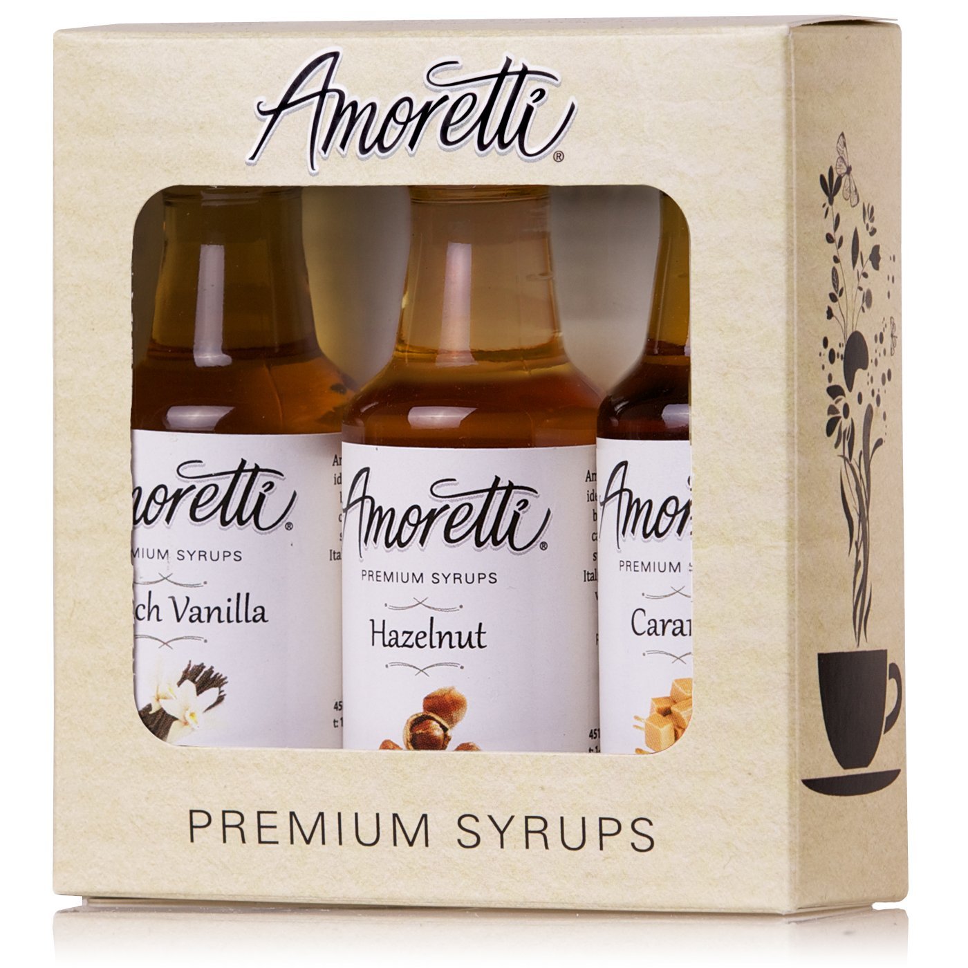 3-Pack 50ml Amoretti Premium Classic Syrups (French Vanilla, Caramel, Hazelnut) $4.45 w/ S&S + Free Shipping w/ Prime