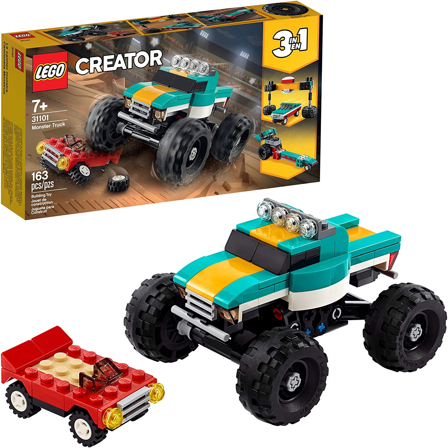 163-Piece LEGO Creator 3-in-1 Monster Truck Toy (31101) $10.70 + Free Shipping w/ Prime or $25+