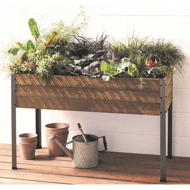 CedarCraft Elevated Spruce Planter 47" x 21" x 30"H (Brown or Gray) $59 + Free Shipping