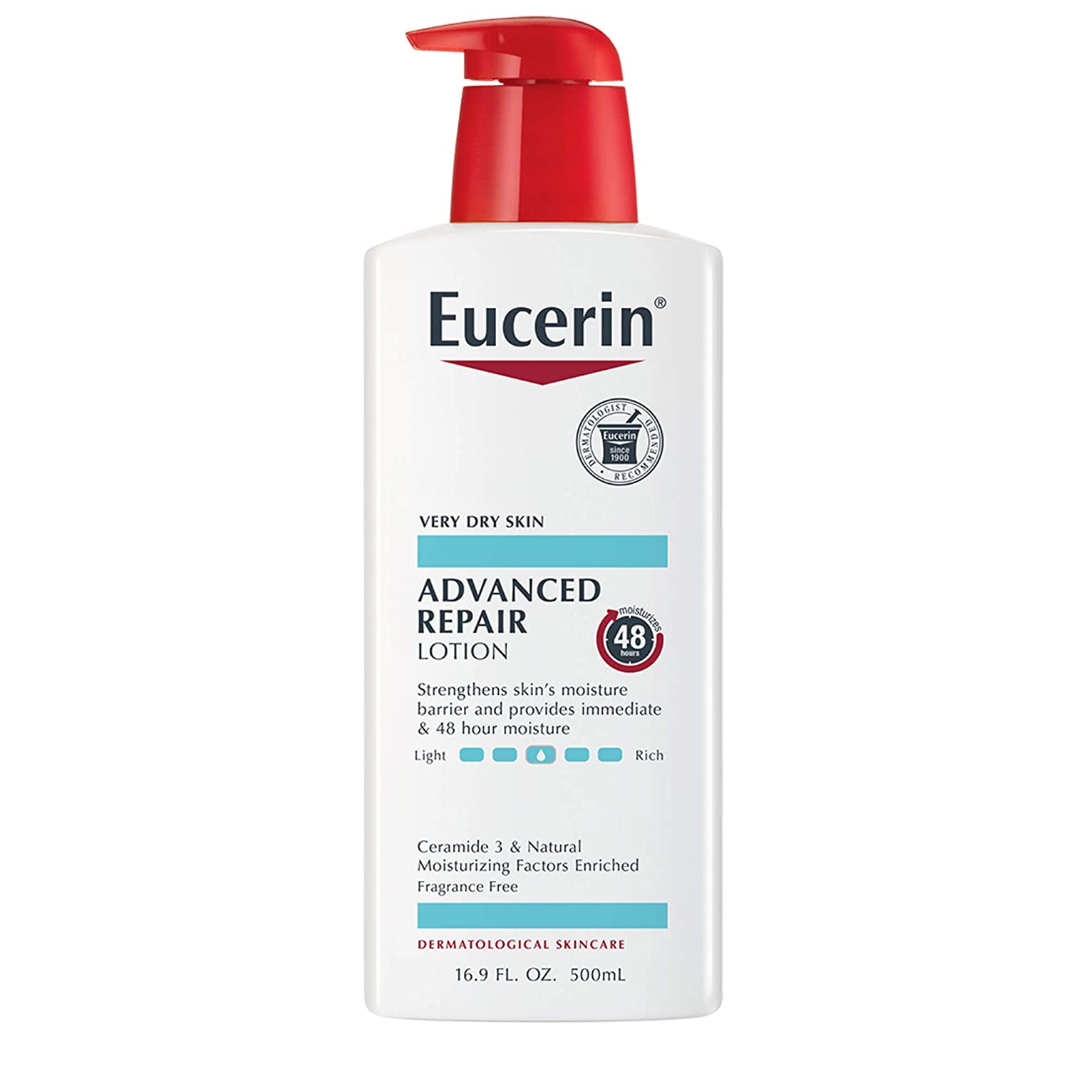 16.9-Oz Eucerin Advanced Repair Lotion (Fragrance Free) $5.70 & More + Free S&H w/ Prime or $25+