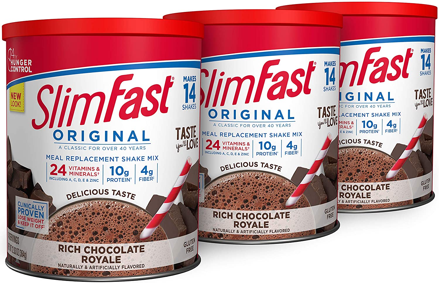 3-Pack 14-Serving SlimFast Original Meal Replacement Powder Shake Mix  (Rich Chocolate Royale) $12.80 + Free S&H w/ Prime or $25+