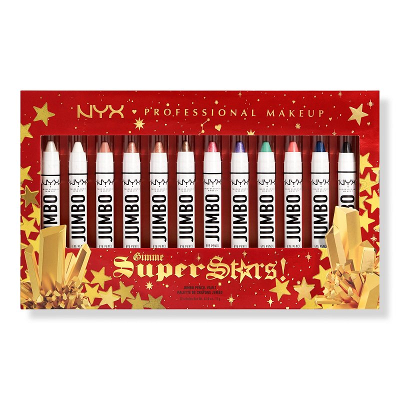 NYX Professional Beauty Gimme Super Stars! Holiday Kits: 12-Piece Jumbo Eye Pencils $20 or 14-Piece Butter Lip Glosses $25 at Ulta Beauty w/ Free Store Pickup
