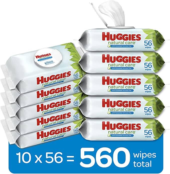 560-Count Huggies Natural Care Refreshing Baby Wipes (Cucumber/Green Tea) $12.15 w/ S&S + Free S&H w/ Prime or $25+