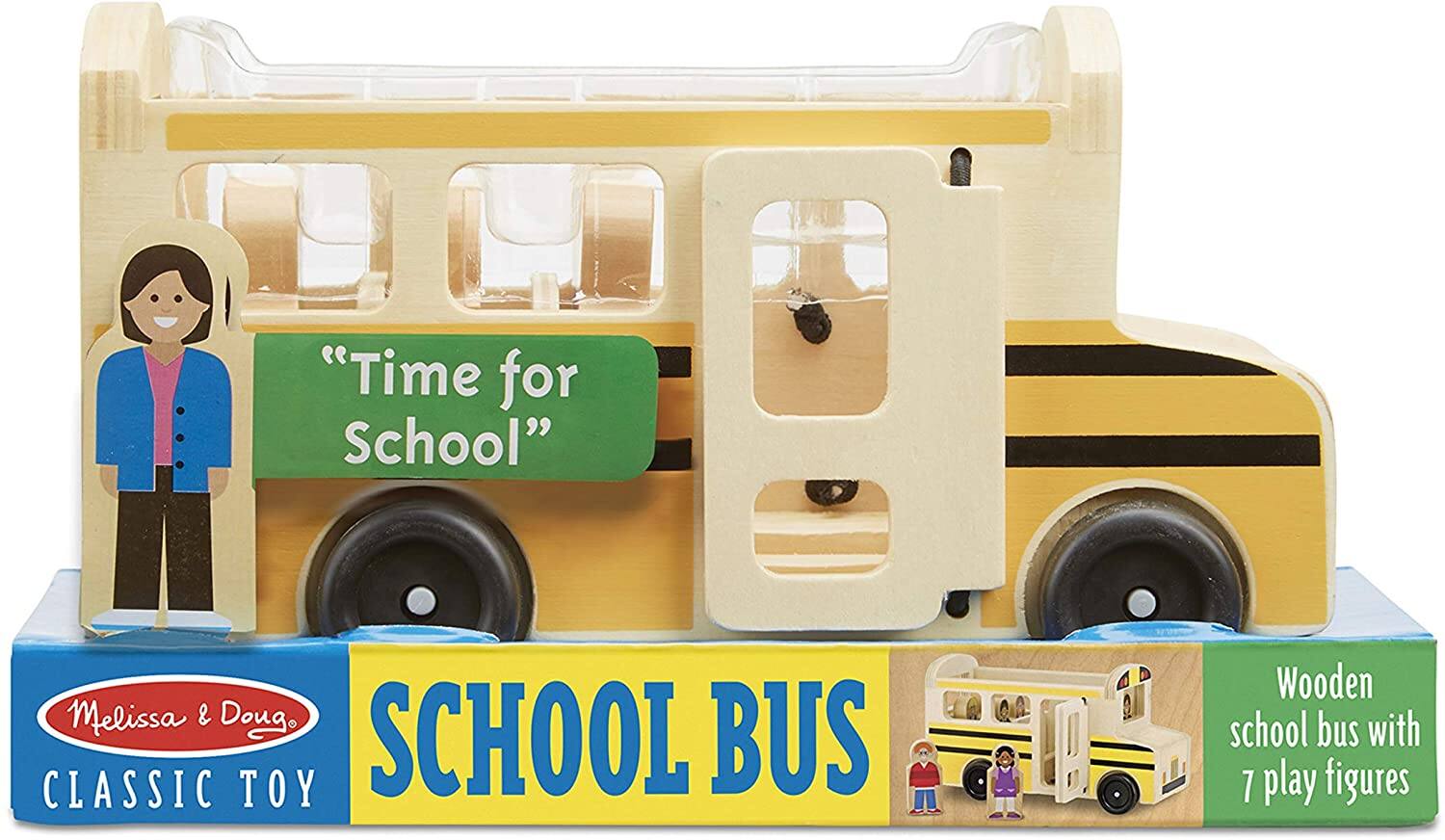 Melissa & Doug School Bus Wooden Playset w/ 7 Play Figures $11.25 + Free S&H w/ Prime or $25+