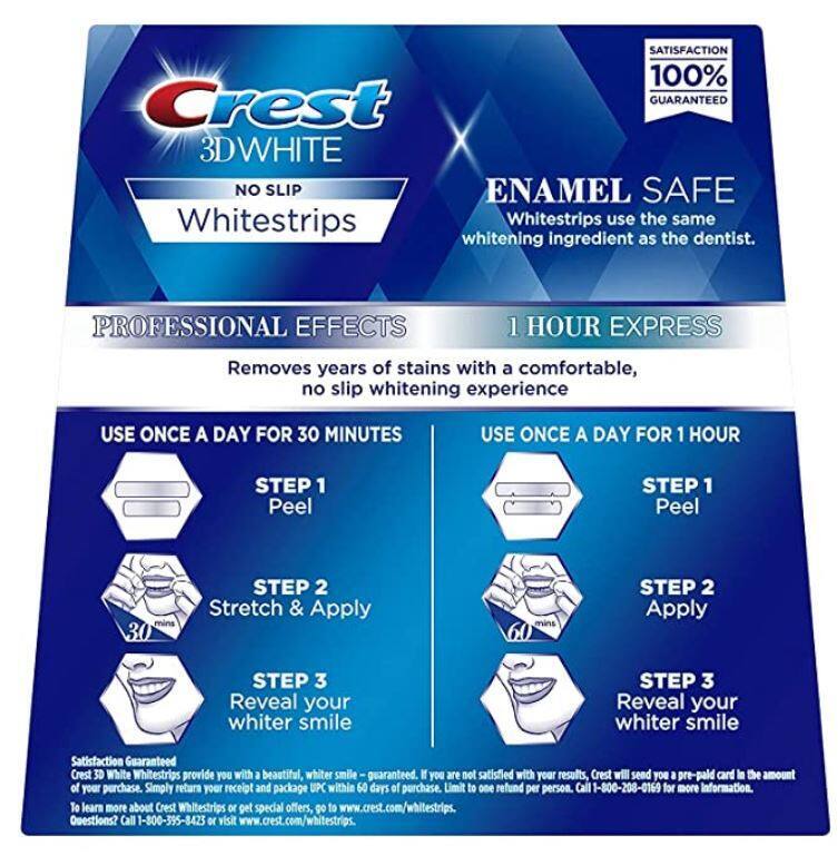 Crest 3D White Professional Effects Whitestrips 20 Treatments + Crest 3D White 1 Hour Express Whitestrips 2 Treatments $27.96 + Free Shipping