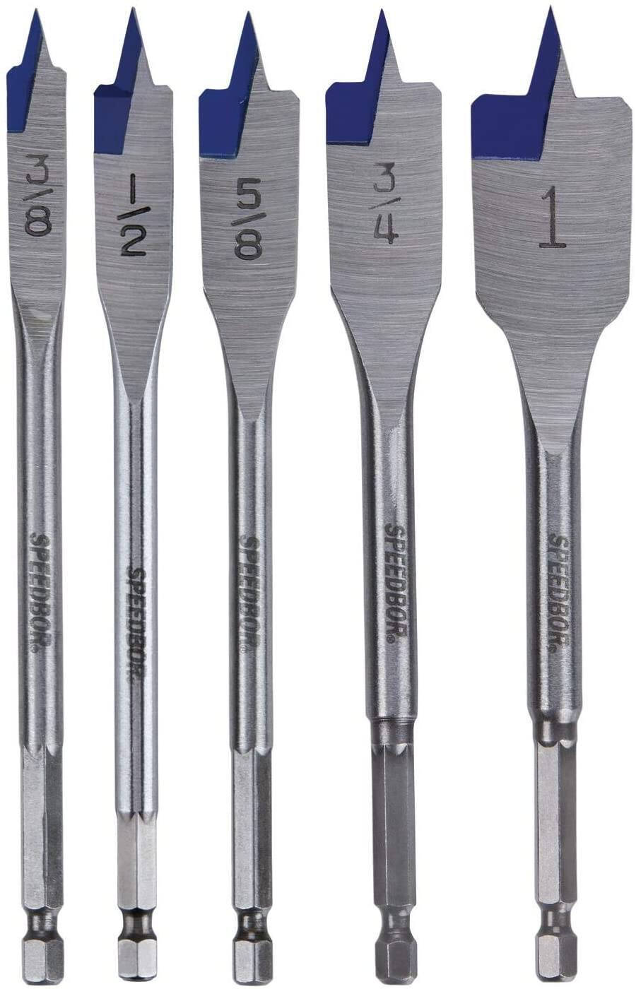 5Piece Irwin Speedbor Carbon Steel Spade Bit Set (88885) 7 or Less w