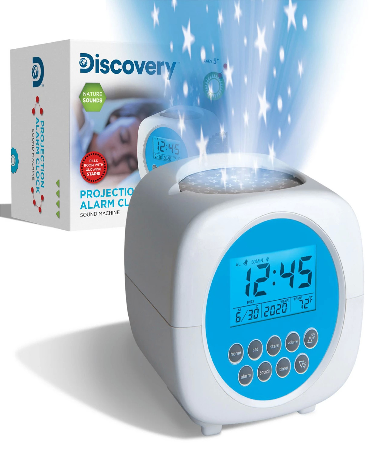 Discovery Kids Sound Machine Alarm Clock with Stars Projection (White) $9 or less w/ SD Cashback at Macy's w/ Free Store Pickup