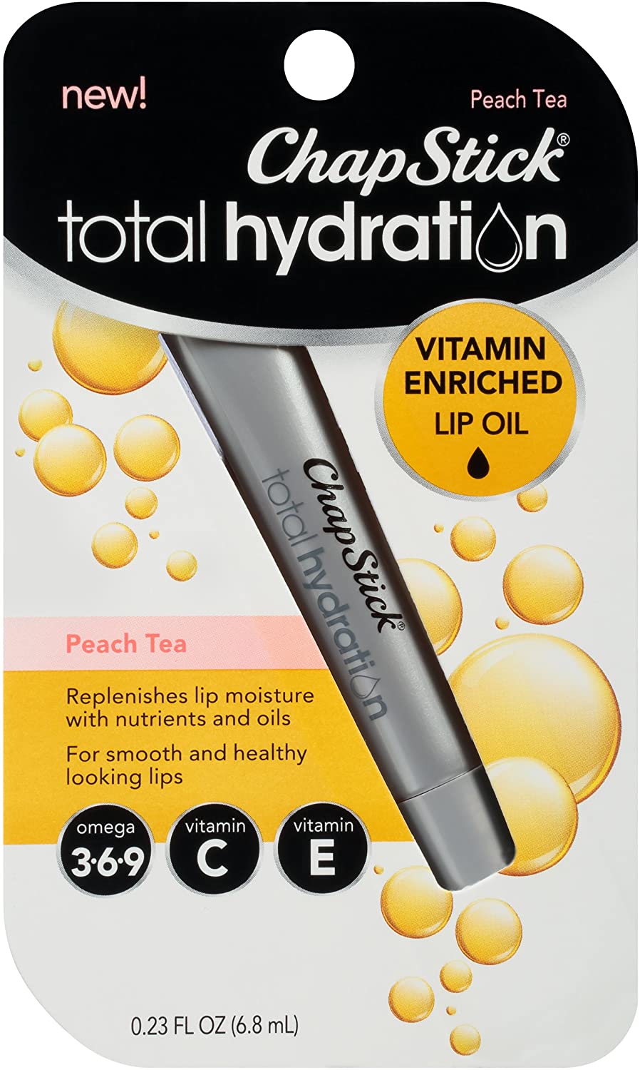 Chapstick Total Hydration Vitamin Enriched Lip Oil (Peach Tea Flavor, Non-Tinted) $1.65 w/ S&S + Free Shipping w/ Prime or $25+