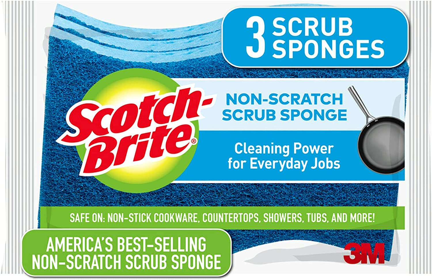 3-Count Scotch-Brite Non-Scratch Scrub Sponges $2.30 w/ S&S + Free S&H w/ Prime or $25+