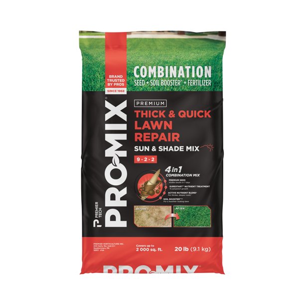 20-Lbs PRO-MIX Premium Thick & Quick Lawn Repair (Sun & Shade Mix) $11.79 & More + Free S&H w/ Walmart+ or $35+