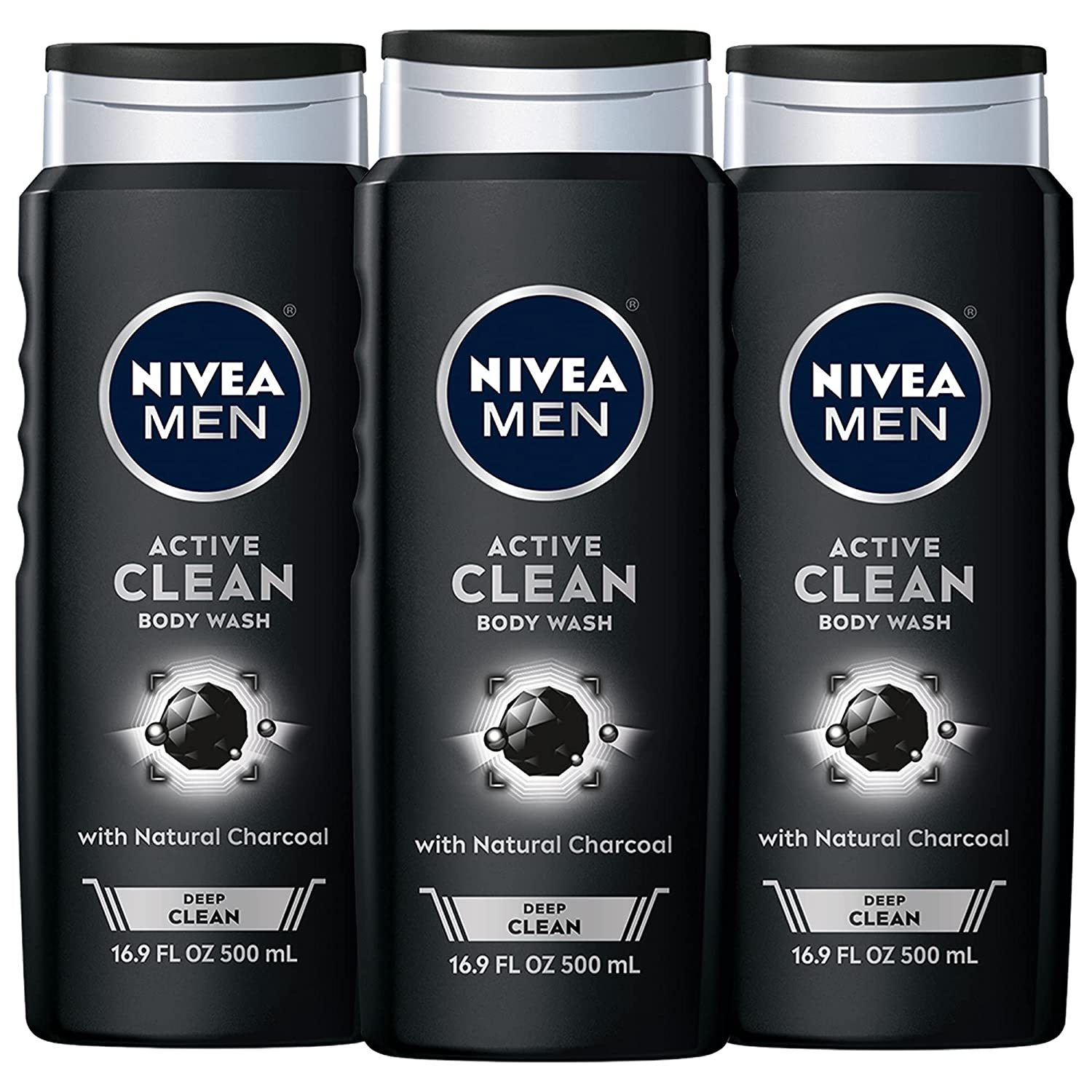 3-Ct 16.9-Oz Nivea Men Active Clean Body Wash w/ Natural Charcoal $7 w/ S&S + Free Shipping w/ Prime or on $25+