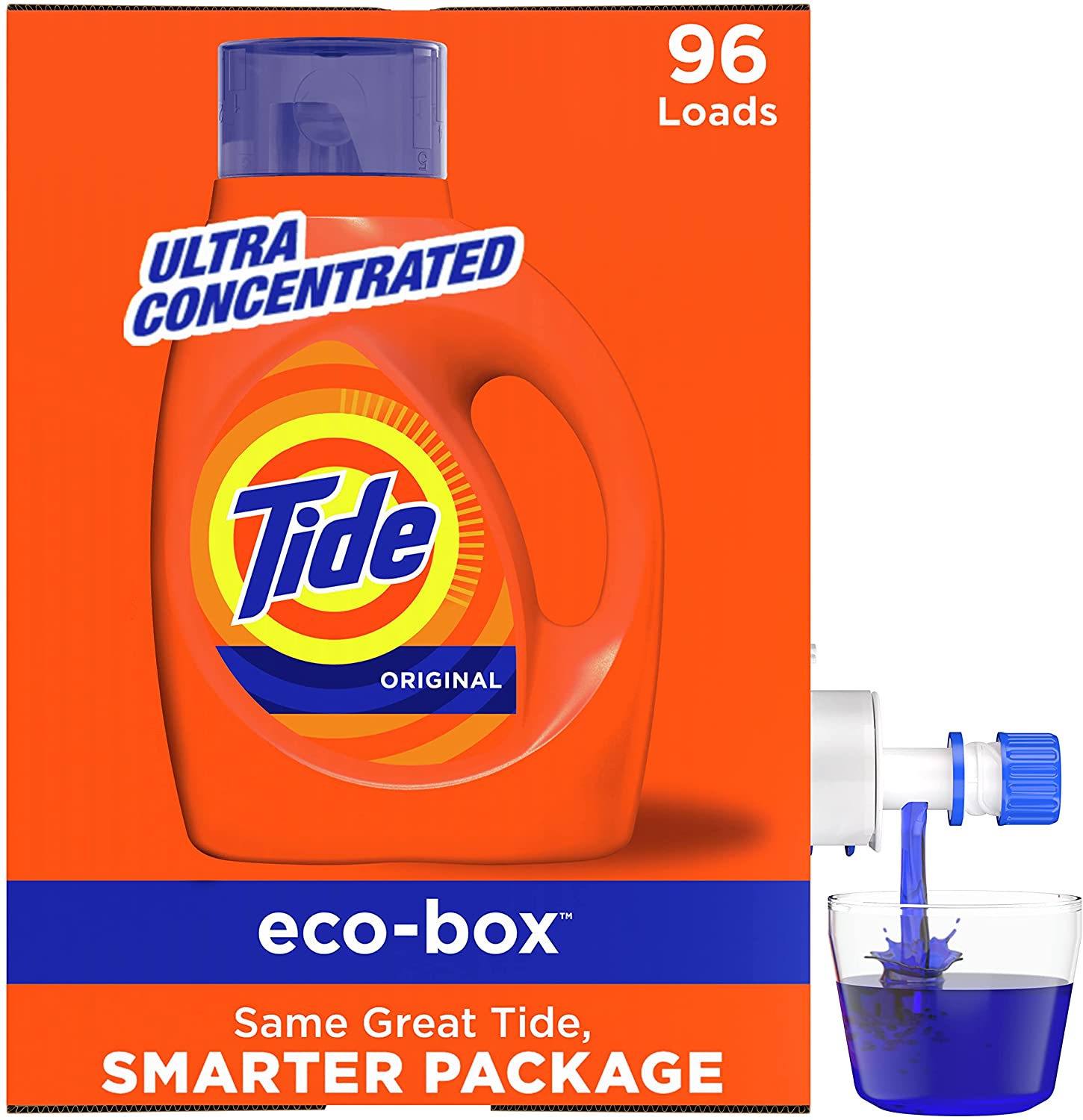 96-Load Tide Eco-Box Ultra Concentrated HE Liquid Laundry Detergent Soap (Original or Free & Gentle) $14.05 w/ S&S + Free S&H w/ Prime or $25+