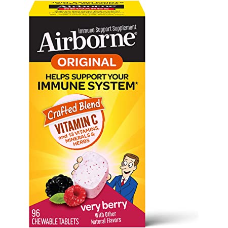 96-Count Airborne 1000mg Vitamin C Chewable Tablets w/ Zinc (Very Berry) $5.65 w/ S&S + Free S&H w/ Prime or $25+