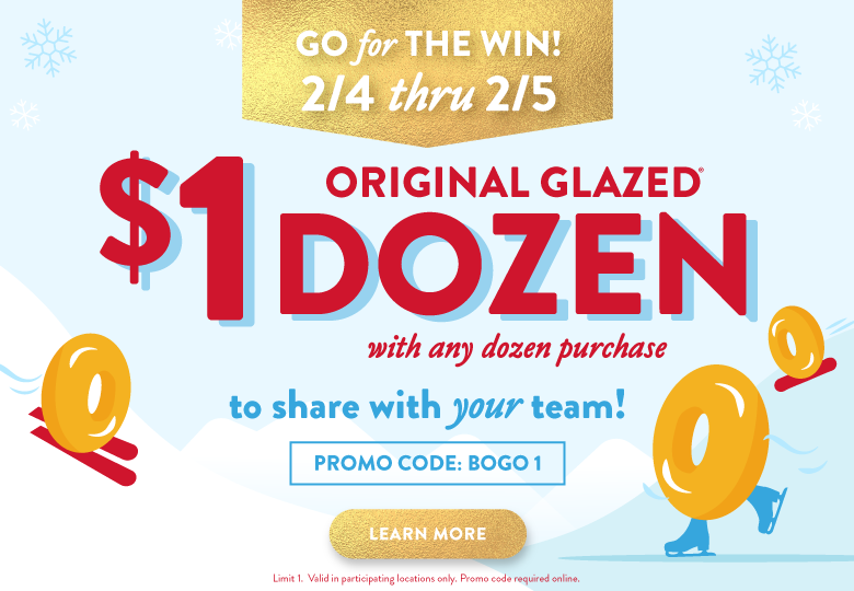 Select Krispy Kreme Locations: Buy 1 Dozen, Get 1 Dozen Original Glazed Doughnuts for $1 (Feb. 4 & 5 Only)