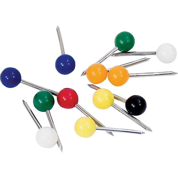 200Count Staples Push Pins (Assorted Colors) 0.90, 6Pack Cubicle