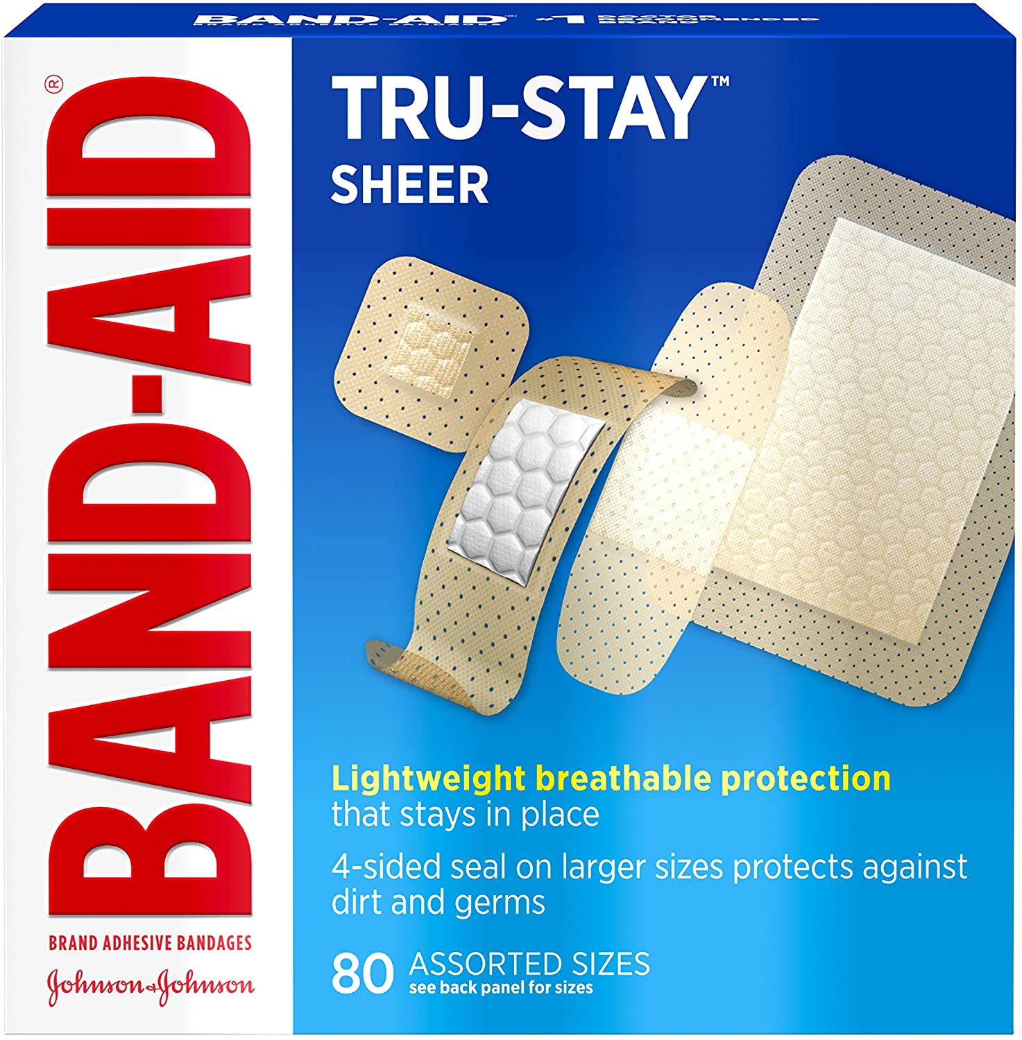 80-Ct Band-Aid Brand Tru-Stay Sheer Strips Adhesive Bandages (Assorted Sizes) $2.15 w/ S&S + Free Shipping w/ Prime or $25+