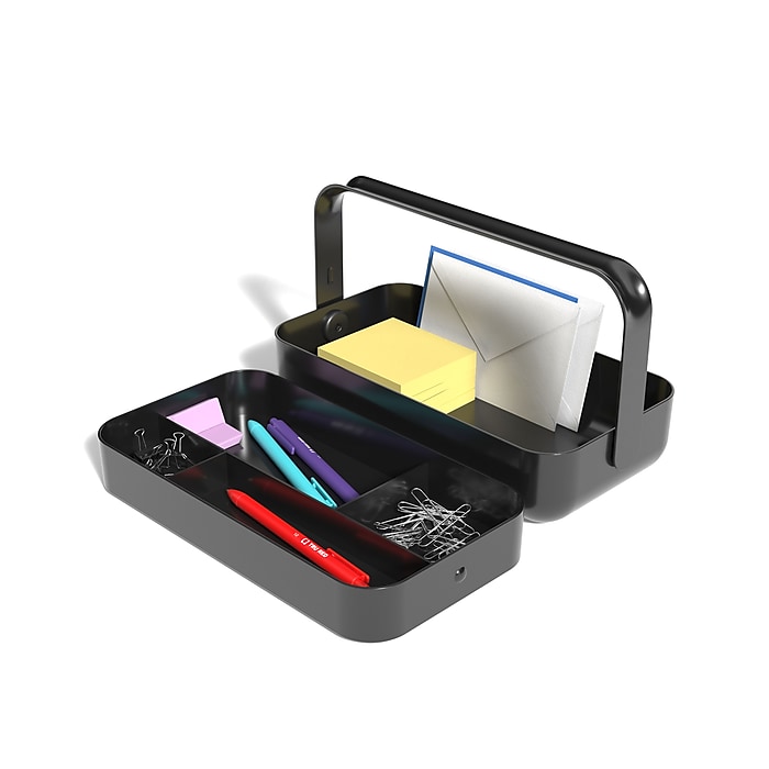 5-Compartment Tru Red Plastic Desktop Organizer with Handle (Black) $6.10 or less w/ SD Cashback at Staples w/ Free Store Pickup