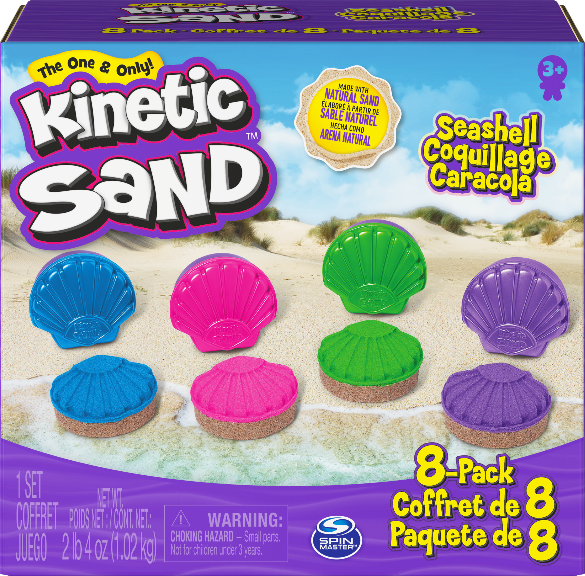 8-Pack Kinetic Sand, Seashell Container Molds (4 Colors, 2.25-lb Total) $9 + Free Shipping w/ Prime, Walmart+, or $25+