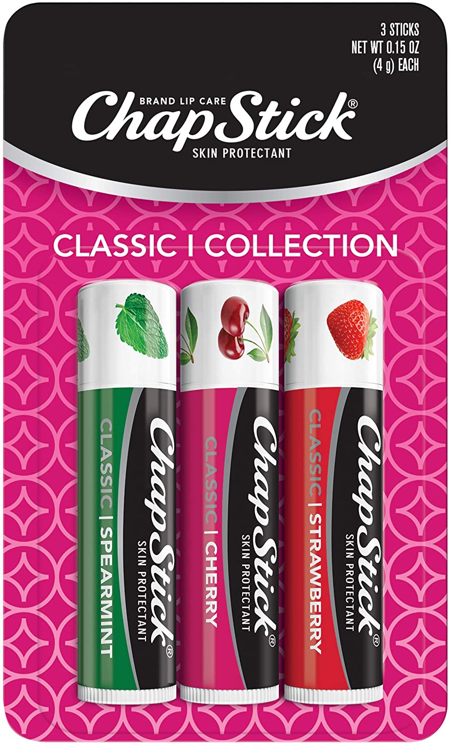 3-Count ChapStick Classic Lip Balm Tubes Variety Pack (Cherry/Strawberry/Spearmint) $1.50 w/ S&S + Free Shipping w/ Prime or $25+
