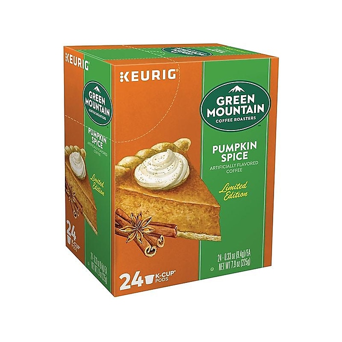 24-Count Green Mountain Coffee K-Cup for Keurig Brewers (Pumpkin Spice) $8.50 or less w/ SD Cashback  at Staples w/ Free Store Pickup or Free S&H on $35+