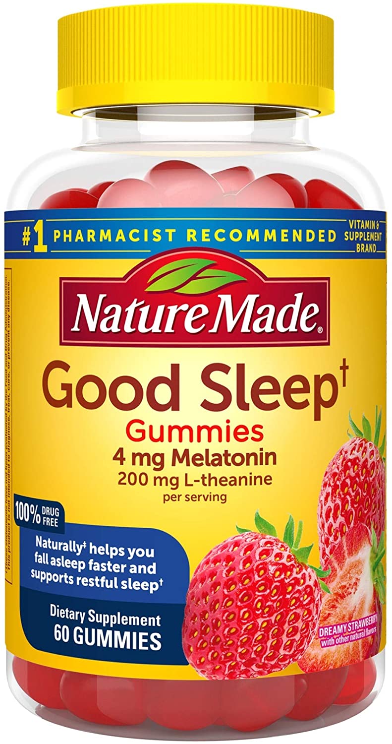 60-Count Nature Made Melatonin Gummies for Sleep: 4mg + 200 mg L-theanine or 10mg: $6 + Free Shipping w/ Prime or $25+