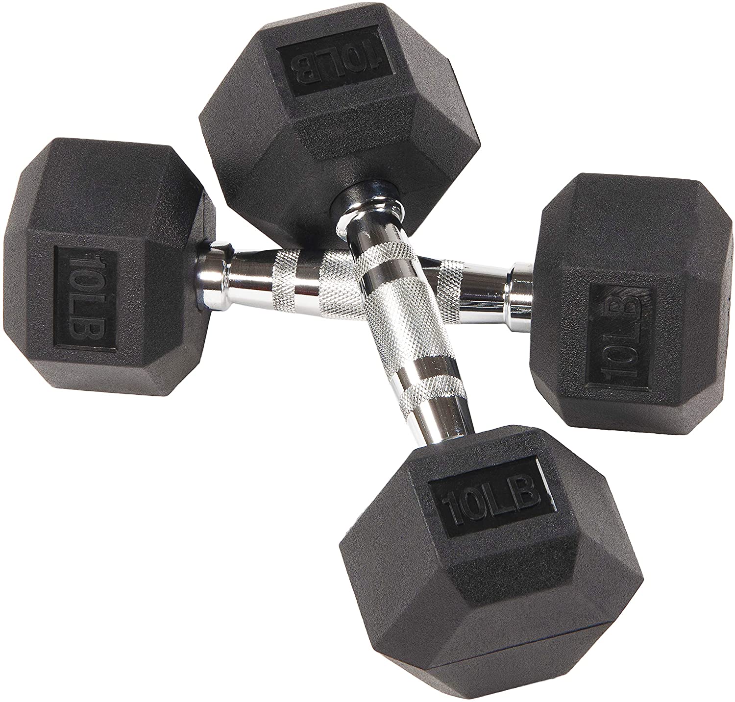 10-Lbs Sporzon! Rubber Encased Hex Dumbbell (Pair) $25.70 + Free Shipping
