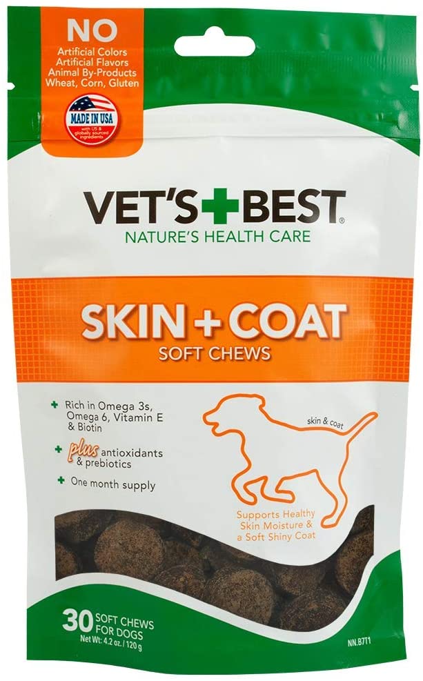 30-Count Vet's Best Skin & Coat Soft Chew Dog Supplements $2.65 w/ S&S + Free S&H w/ Prime or $25+