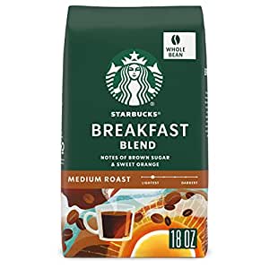 18-Oz Starbucks Medium Roast Whole Bean Coffee (Breakfast Blend) $5.50 w/ S&S + Free Shipping w/ Prime or $25+