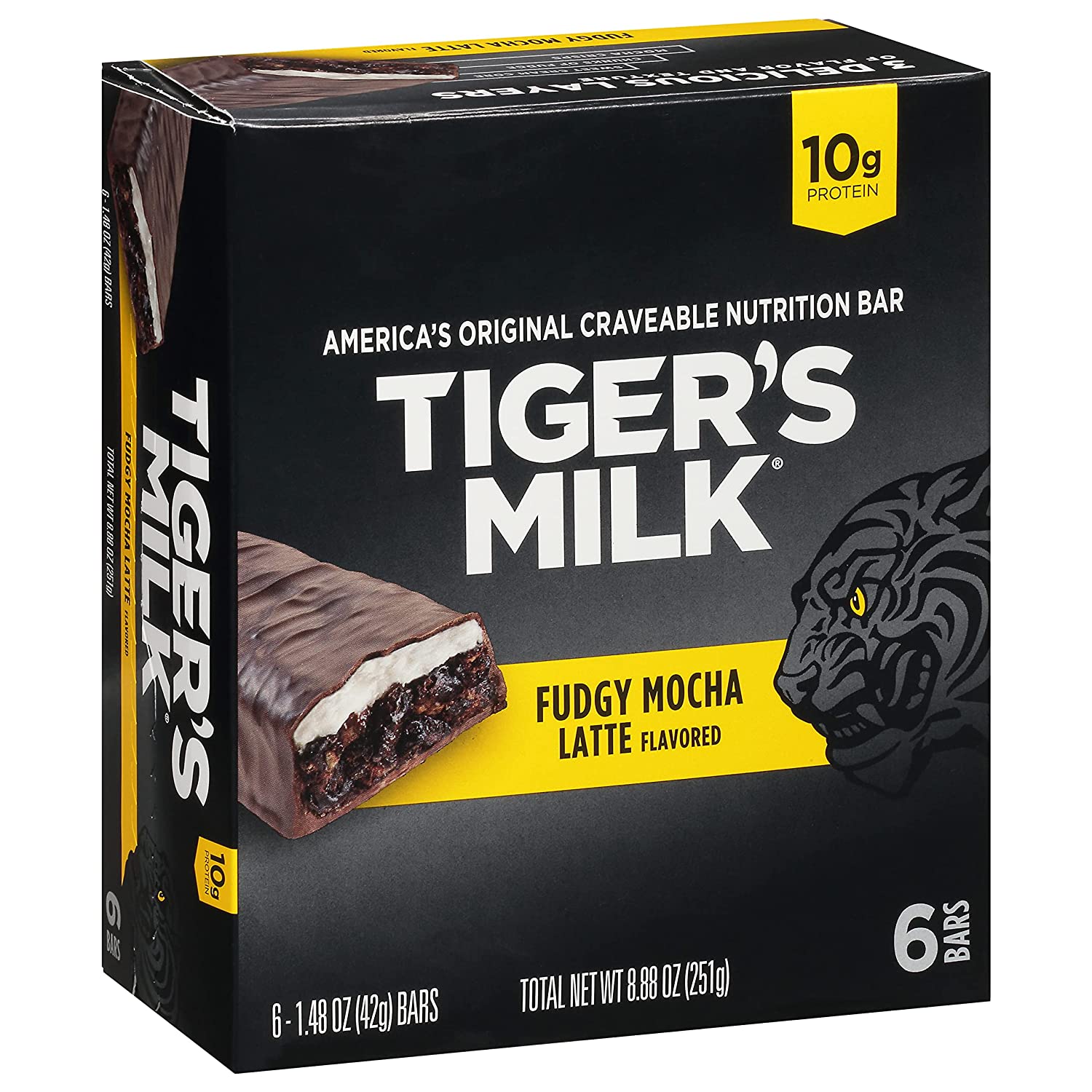 6-Pack Tiger's Milk Protein Bars (Fudgy Mocha Latte, Cinnamon Churro, Peanut Butter Chocolate Crunch) $5.05 w/ S&S + Free S&H w/ Prime or $25+