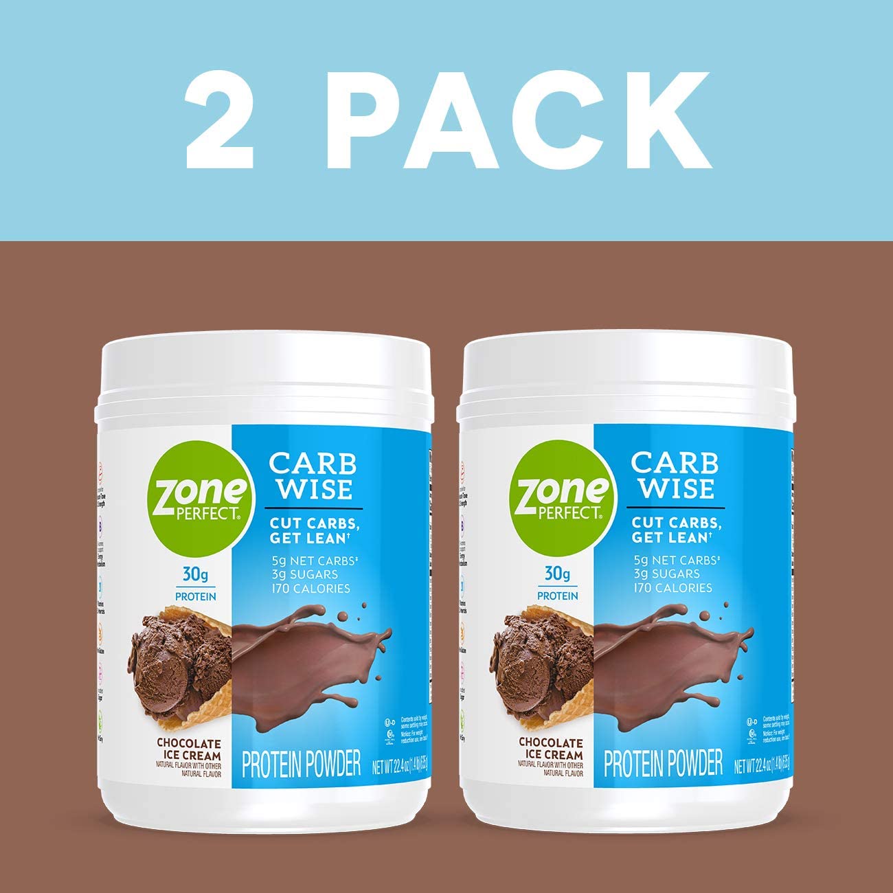 2-Pack 22.4-Oz ZonePerfect Carb Wise High-Protein Powder (Chocolate Ice Cream) $16.20 w/ S&S + Free S&H w/ Prime or $25+