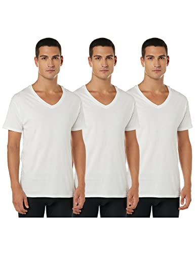 3-Pack Hanes Men's Tagless 100% Cotton V-Neck Undershirt (White, Various Sizes) $6.79 + Free Shipping w/ Prime or $25+