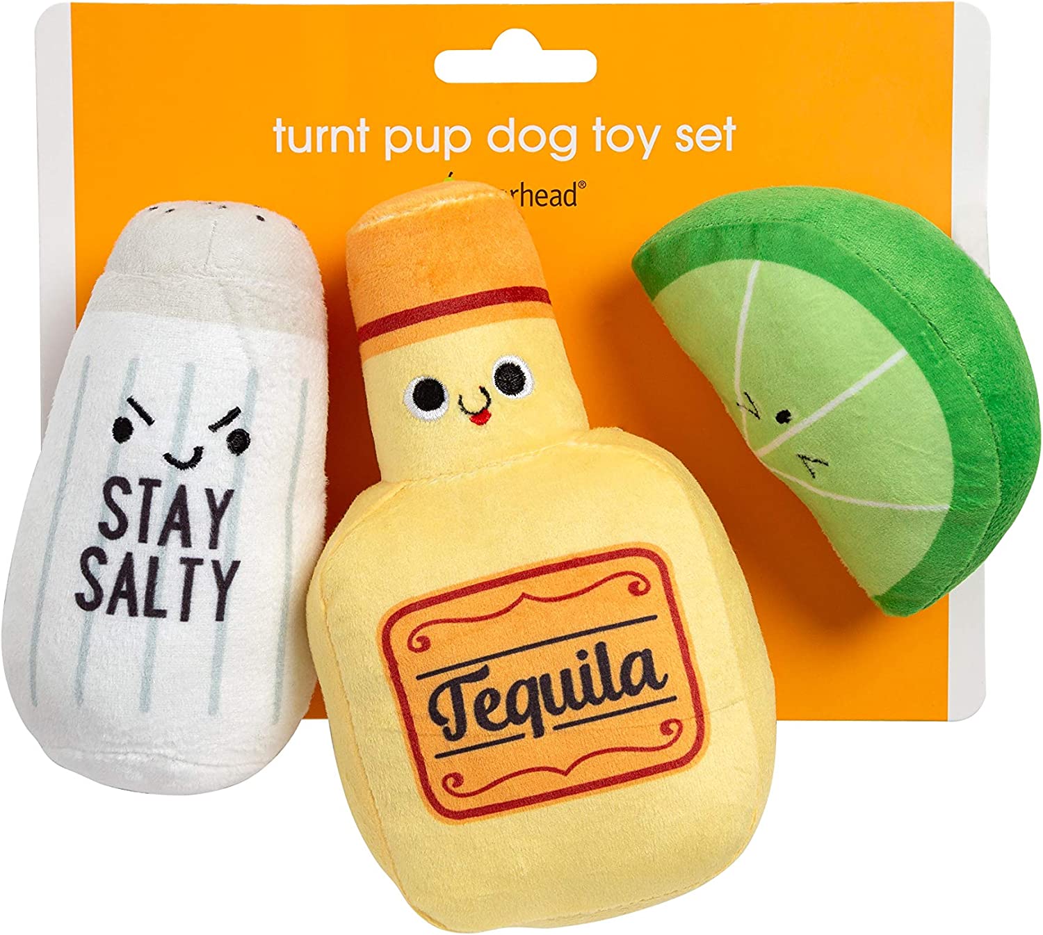 3-Piece Pearhead Turnt Pup Squeaker Dog Toy Set (Tequila, Lime & Salt) $5.20 + Free Shipping w/ Prime or $25+