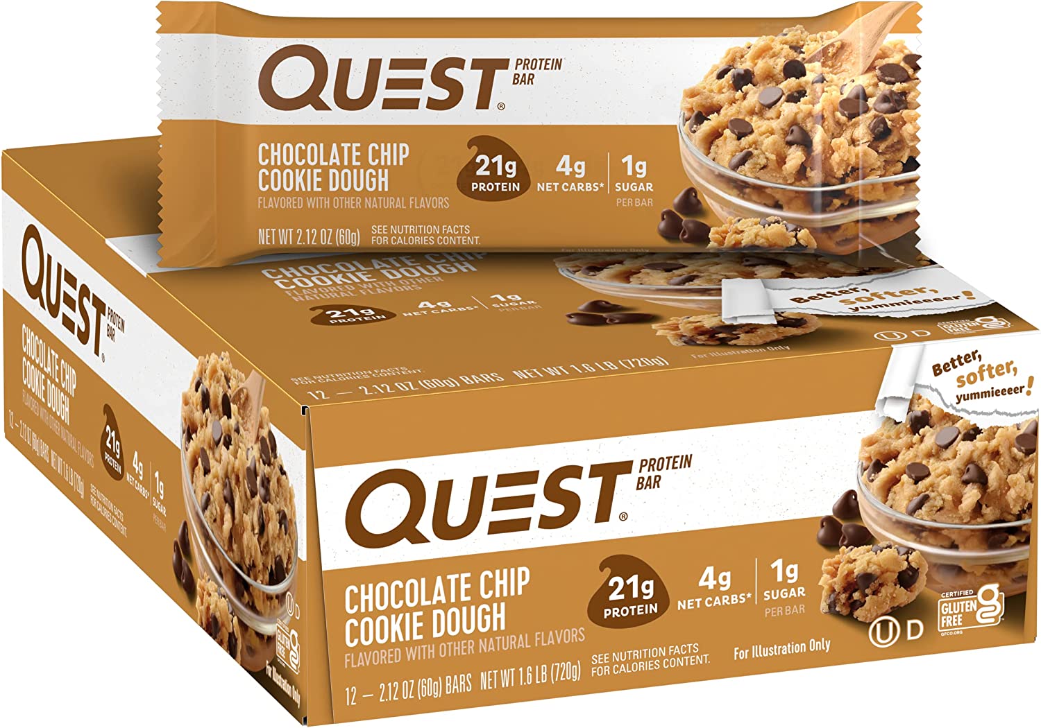 12-Count Quest Nutrition Chocolate Chip Cookie Dough Protein Bars & More $14.70 w/ S&S + Free S&H w/ Prime or $25+
