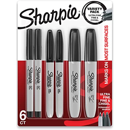 6-Count Sharpie Permanent Markers Variety Pack (Black) $5 + Free Shipping w/ Prime or $25+