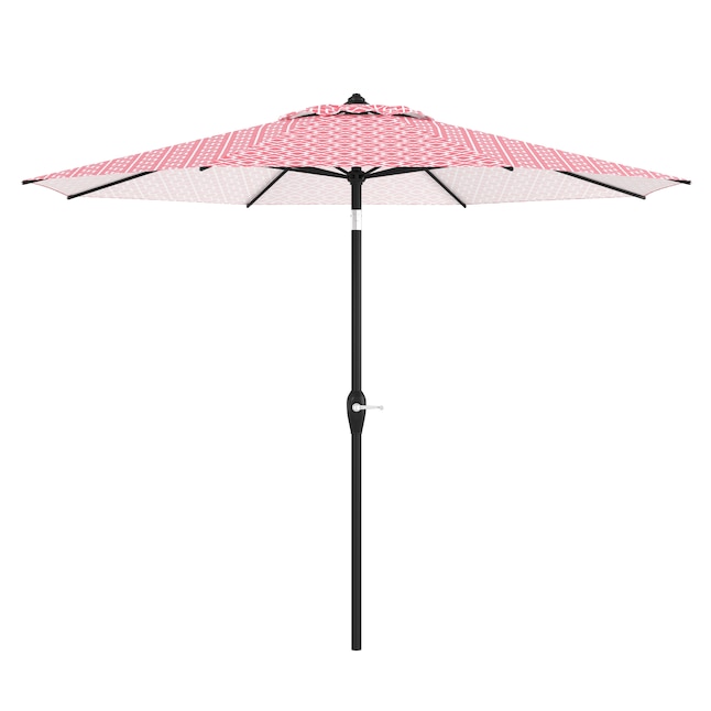 9' allen + roth Auto-tilt Market Patio Umbrella (Coral Trellis) $44.50 at Lowe's w/ Free Store Pickup