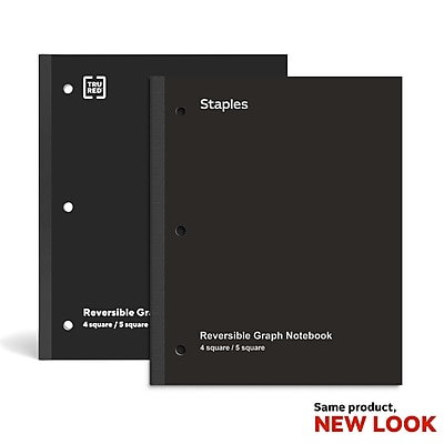 Staples 8.5" x 11" Wireless 1-Subject Notebook, Graph Ruled, 80 Sheets (Black or Red) $0.90 & More + Free Store Pickup