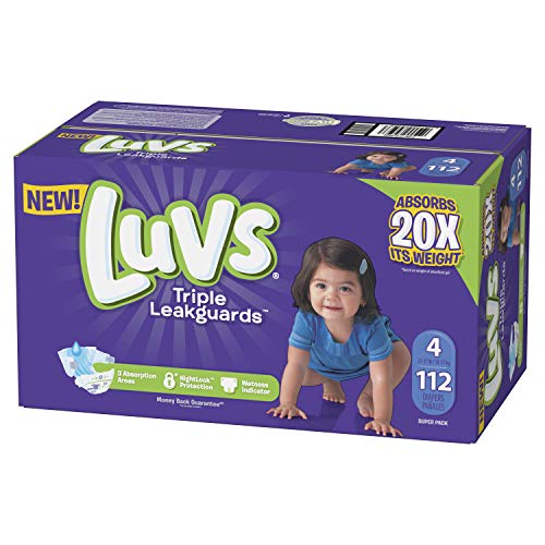 112-Count Luvs Triple Leakguards Diapers (Size 4) $21.85 w/ S&S & More + Free Shipping w/ Prime or $25+