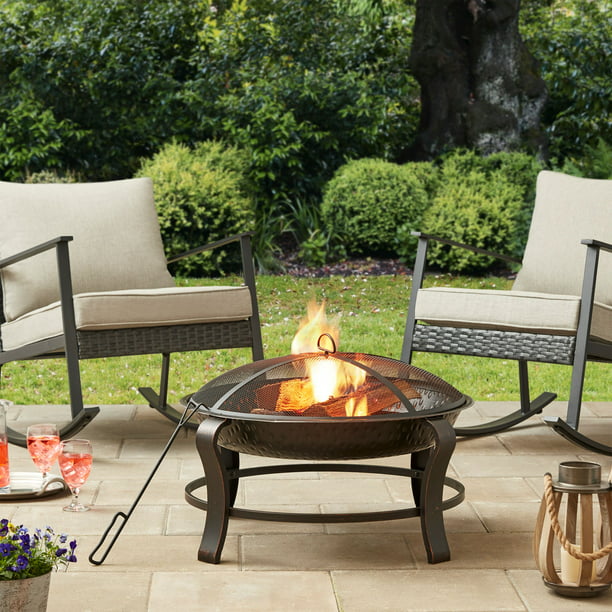 28" Mainstays Owen Park Round Wood Burning Fire Pit $25 w/ Free Store Pickup or Free S&H w/  Wamart+ or $35+