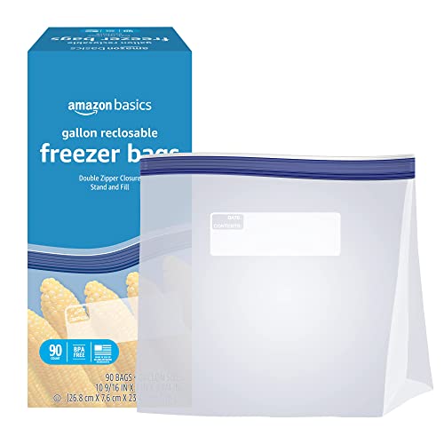 90-Count Amazon Basics Freezer Gallon Bags $5.10 w/ S&S + Free S&H w/ Prime or $25+