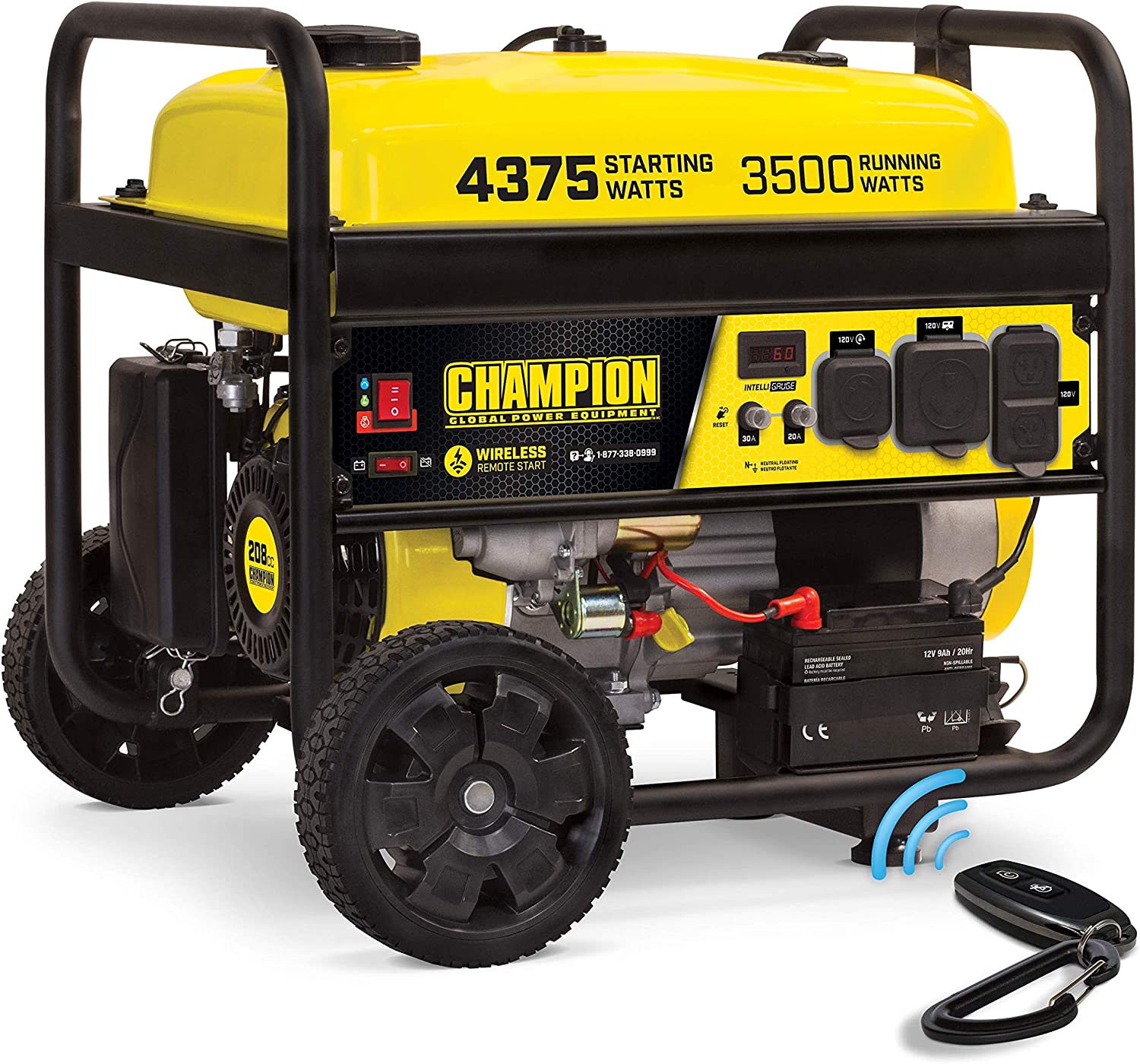 Champion Power Equipment 100554 4375/3500-Watt RV Ready Portable Generator with Wireless Remote Start, CARB $403 + Free Shipping
